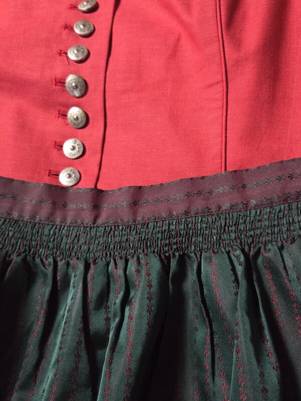 Wenger Dirndlkleid rot grün Gr. 42/44 – Bild 6