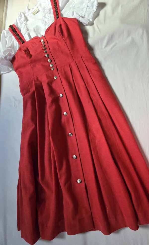 Wenger Dirndlkleid rot grün Gr. 42/44 – Bild 3