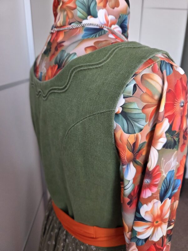 Friesach Leinenweberei Trachten Dirndl grün orange  3teilig  Gr. 44 – Bild 4