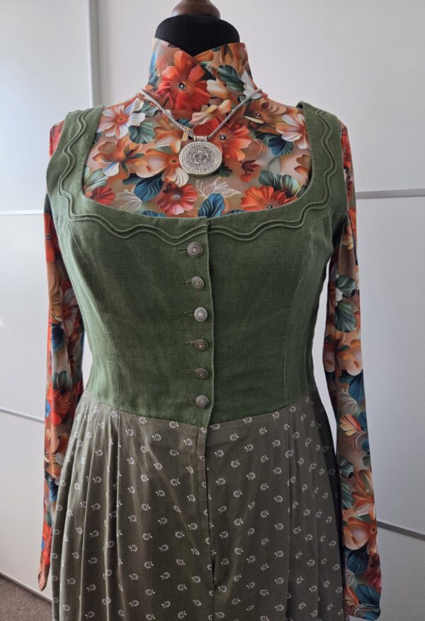 Friesach Leinenweberei Trachten Dirndl grün orange  3teilig  Gr. 44 – Bild 6